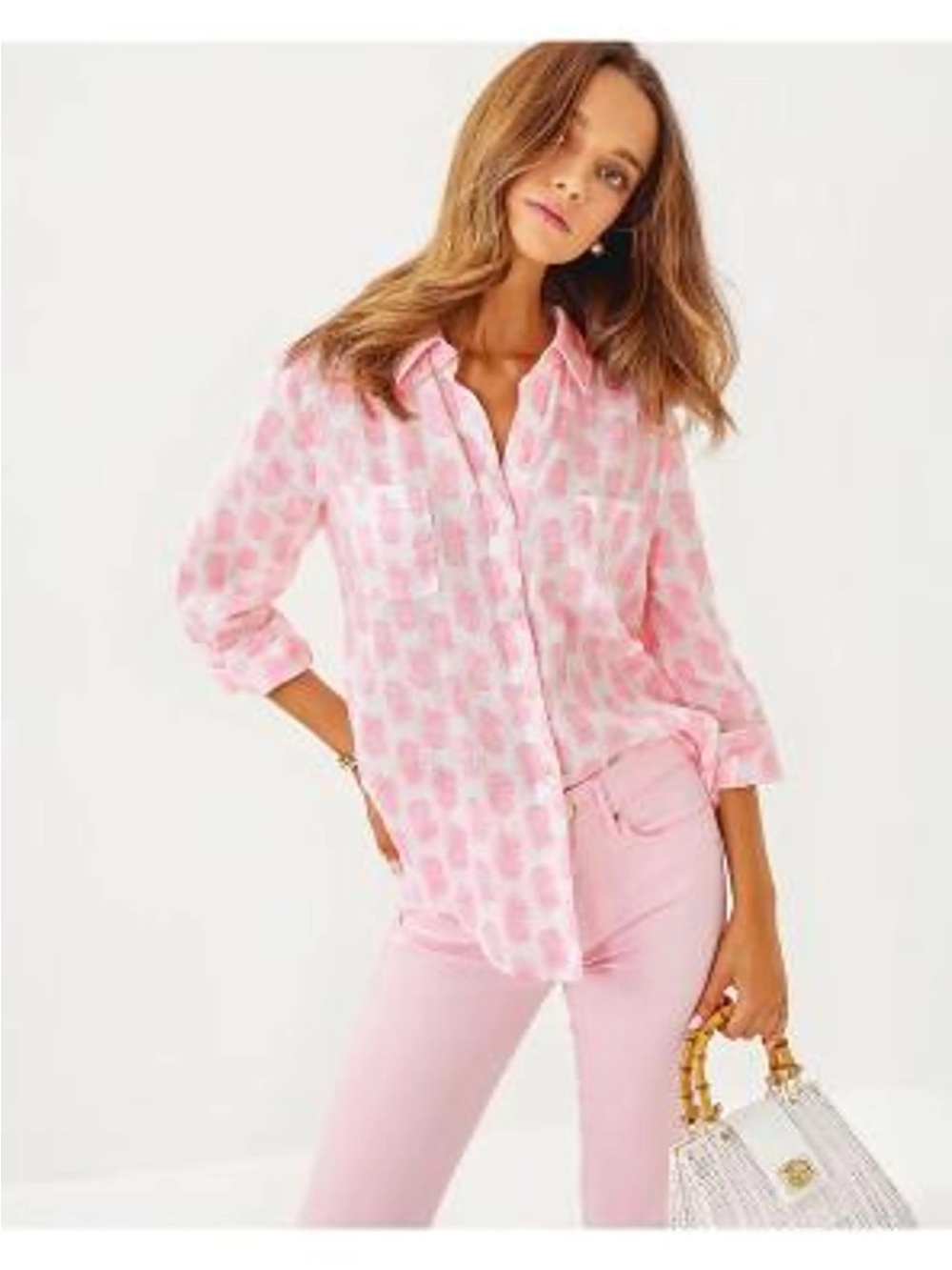Lilly Pulitzer Pink Printed Button-Down Shirt